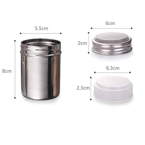 Aeyistry Powder Shakers Powdered Sugar Shakers Cinnamon Shakers With Lid Stainless Steel