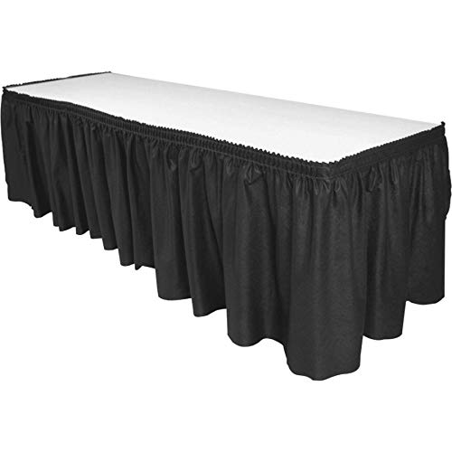 Genuine Joe 11916 Table Skirting Pleated Polyester 29-Inch X14 Ft. Black