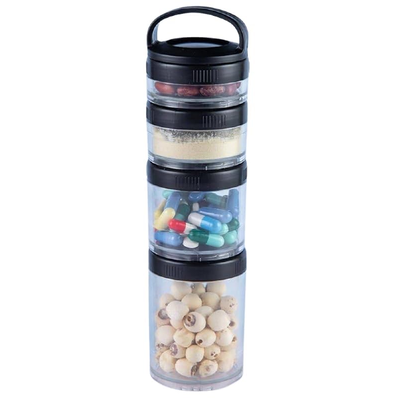 Fennec Mart 4Layer Twist Lock Storage Jars Stackable BpaFree Formula Container NonSpill Snack Cup Containers For Milk Powder,