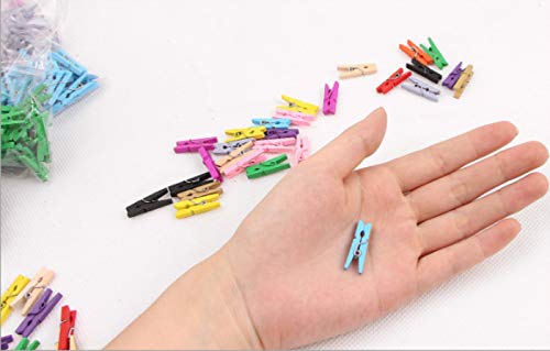 Cute Mini Wooden Clothes Pin Wedding Shower Decor Photo Clothespin With Jute Twine Green Pack 100