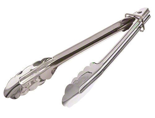 Update International St-9Lr Stainless Steel Spring Tongs With Locking Ring, 9-Inch - Set Of 6