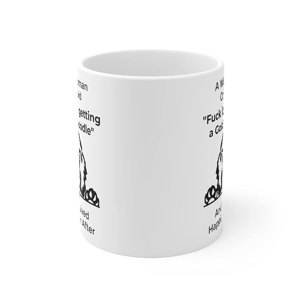 Funny Line Art Goldendoodle Dog Mom Gifts For Women Puppy Lovers Mother 'S Day 2024 A Wise Woman Once Said Coffee Mug With Fun Q