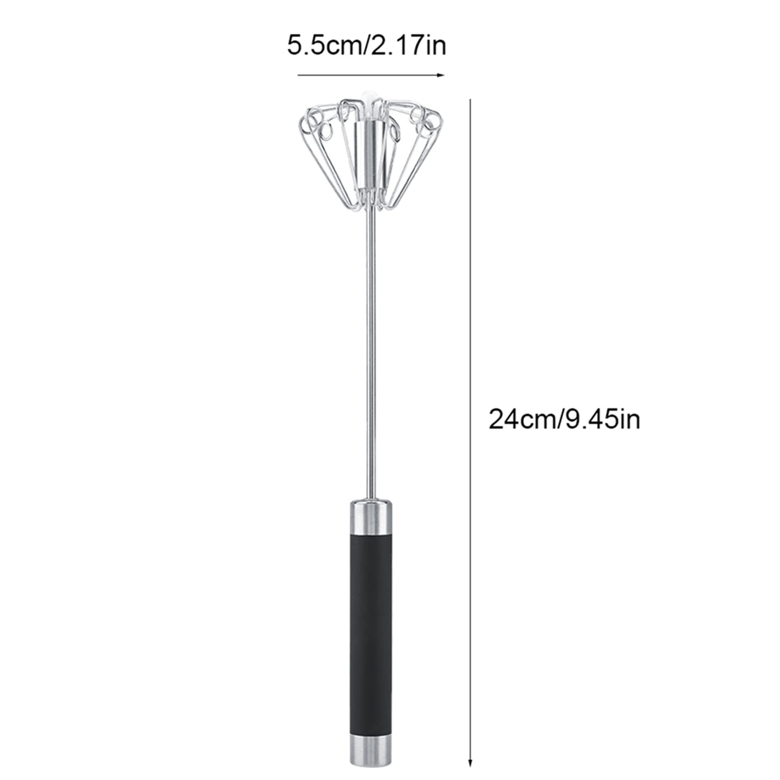 Manual Whisk Egg Beater, Stainless Steel Anti Rust Hand Push Egg Beater Manual Blender Rotatable Egg Beater Whisk Hand Semi Auto