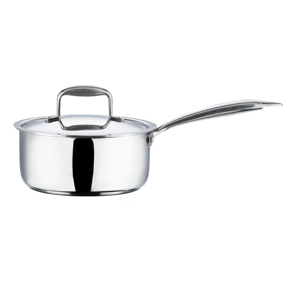 Vinod Platinum Triply Stainless Steel Saucepan with Lid 20 cm, 3 Ltr (Induction Friendly)