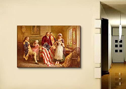 Wall26 - Betsy Ross 1777 By Jean Leon Gerome Ferris Canvas Print Wall Art Famous Painting Reproduction - 16'' X 24''