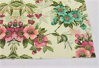 Wallye Shabby Chic Floral Paper Napkins,Mint Floral Printed Country Garden Inspired For Thanksgiving Garden Party Or Wedding,100