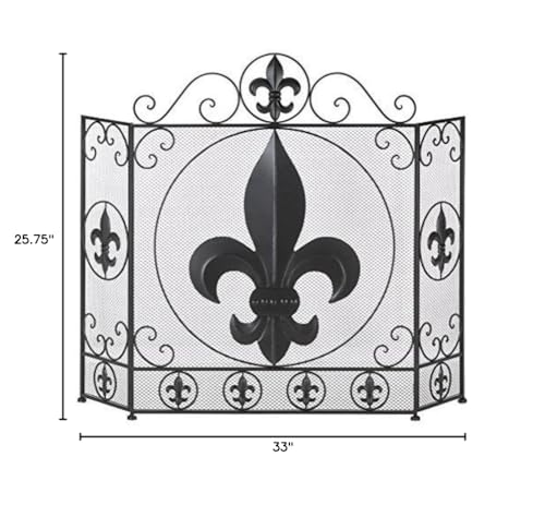 Zings & Thingz 57071349 French Flair Fireplace Screen, No Size, Black