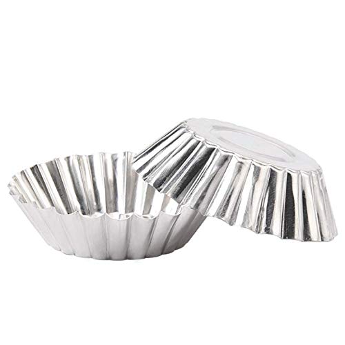 Kddom 10 Pcs Stainless Steel Mini Tart/Pie Pans Reusable Tartlet Cupcake Baking Mold For Pies Baking Tool Non Stick