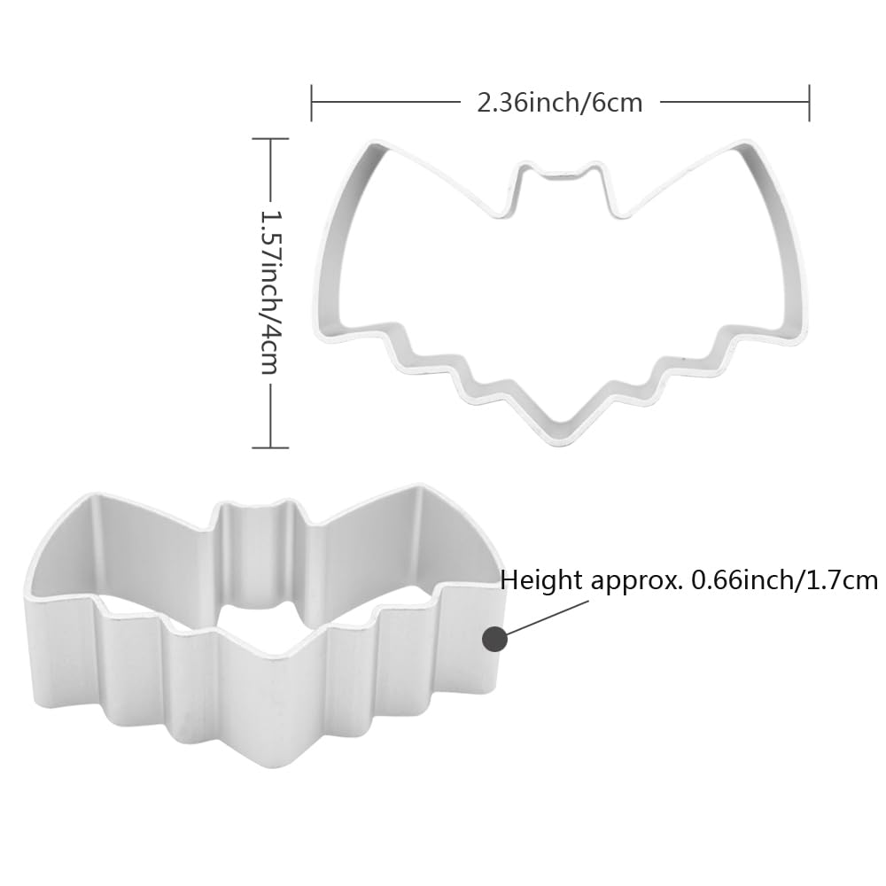 Saktopdeco 8 Counts Bat Metal Cookie Cutter Small Halloween Cookie Cutters Shapes Bat Decorative Cookie Cutters Set