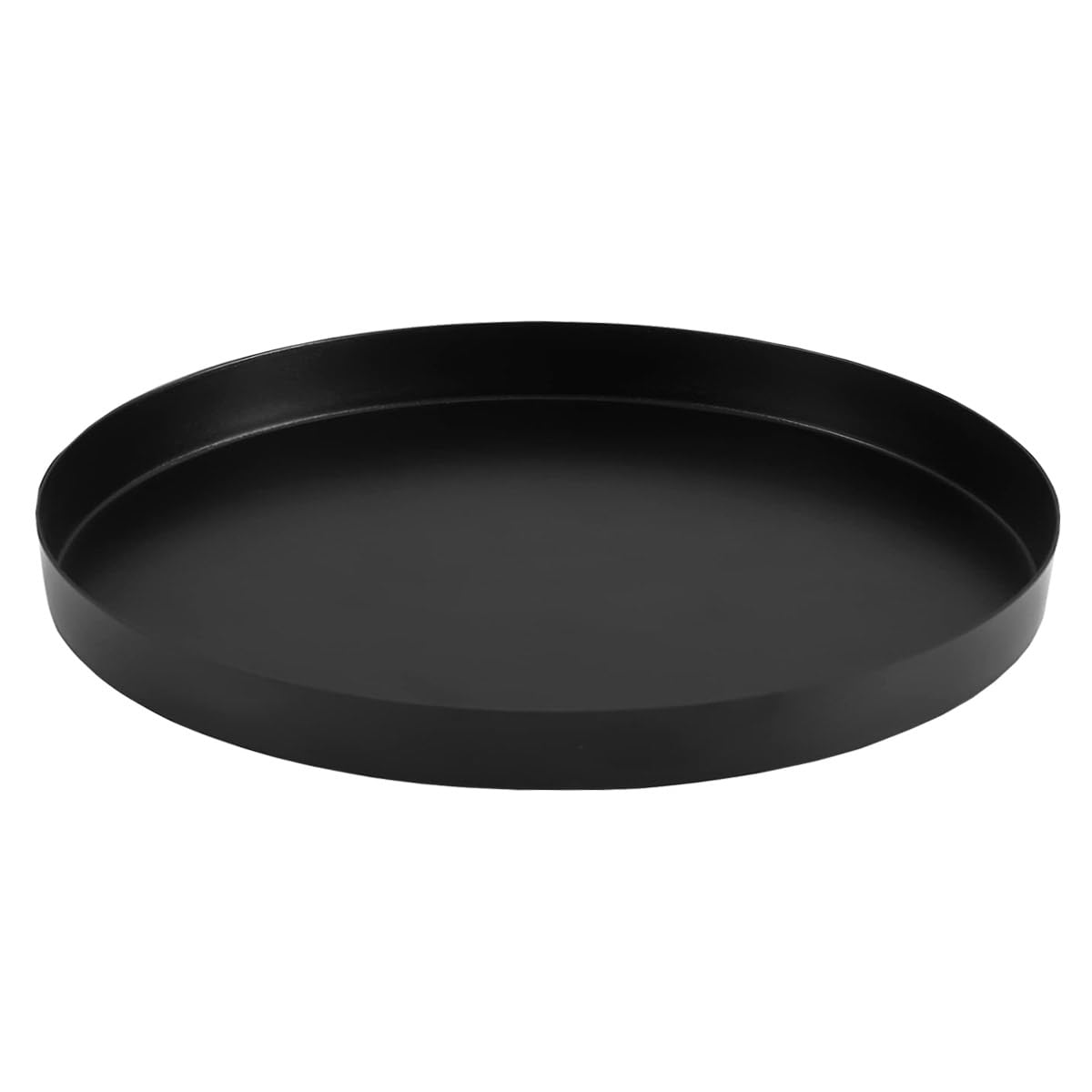 Black Round Metal Candle Holder Tray, Decorative Serving Tray For Modern Farmhouse Home Decorations (11.8'')