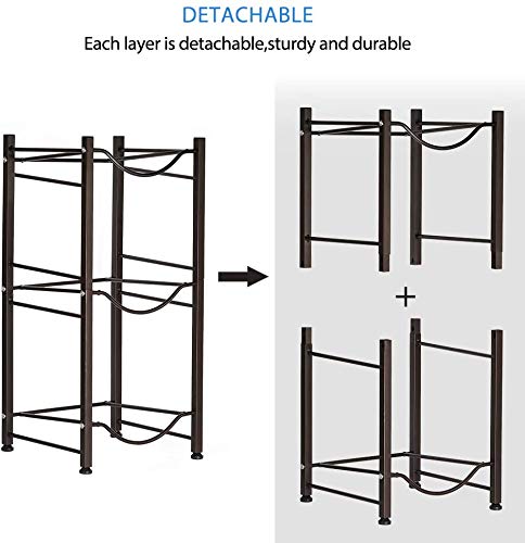 SEHERTIWY Water Jug Holder  5 Gallon Water Bottle Storage Rack for Water Dispenser  Water Cooler Jug Rack  3 Tier Water Jug Stand  5 Gallon Water Bottle Holder (3 Tier  Dark Brown)