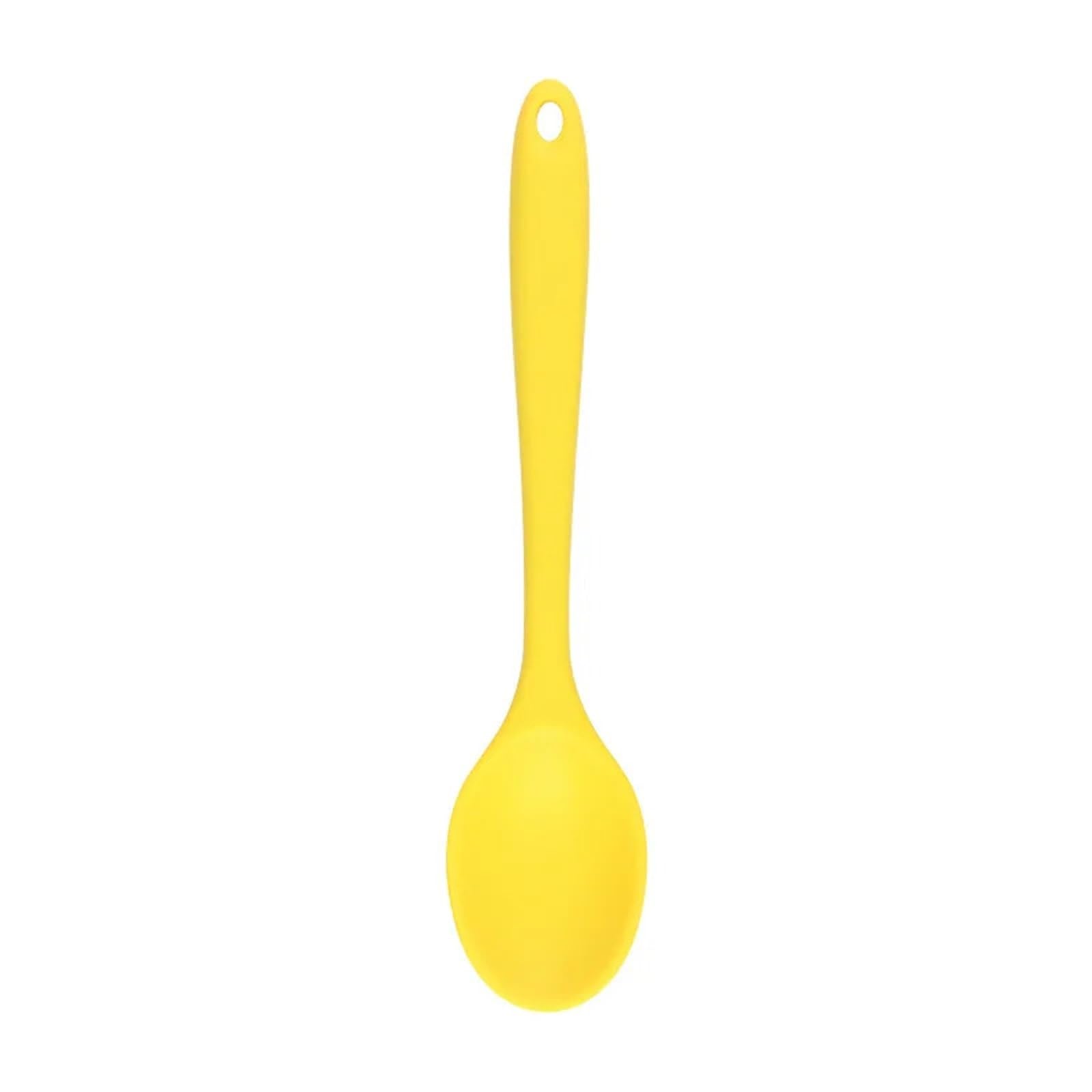 Long Handle Silicone Ladle  Versatile Soup Spoon and Colander(Yellow)