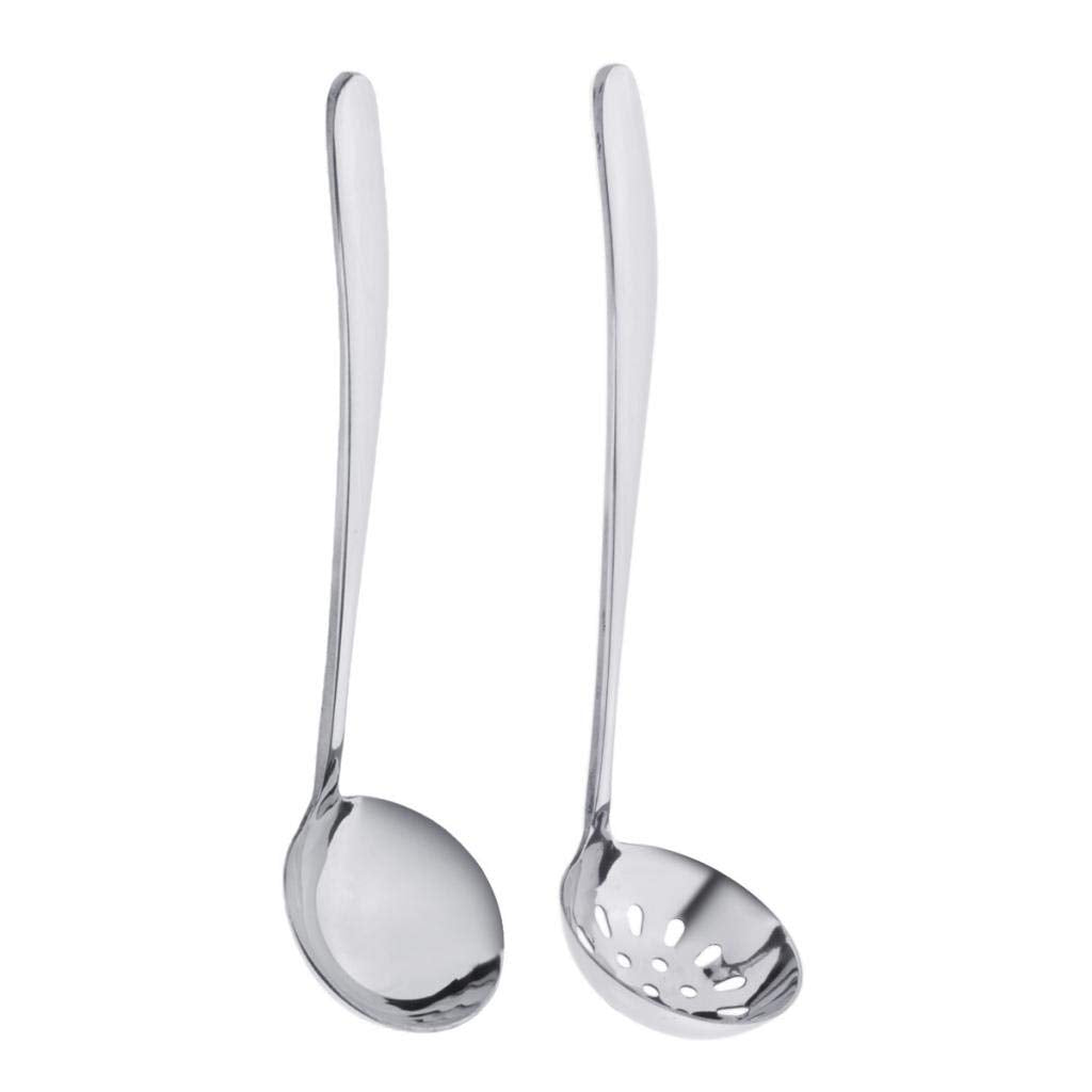 Zoomella Stainless Steel Colander Soup Ladle Hot Pot Scoop Kitchen Cooking Utensils M|Colanders, Strainers & Sifters|Home & Gard