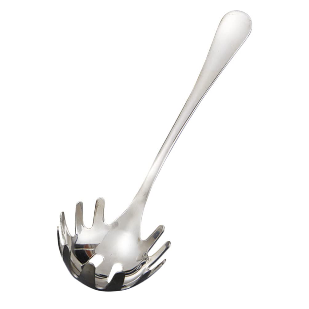 Cabilock Stainless Steel Spaghetti Server Spoon With Teeth Kitchen Noodle Scoop Dumpling Serving Claw Pasta Fork Server Ice Cube