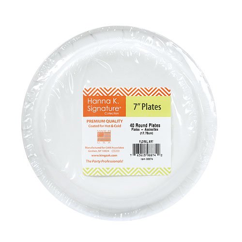 Hanna K. Signature Collection Round Dinner 7'' Art | Pack Of 36 Paper, 7 Inch Plate, Multicolor/Floral Pattern