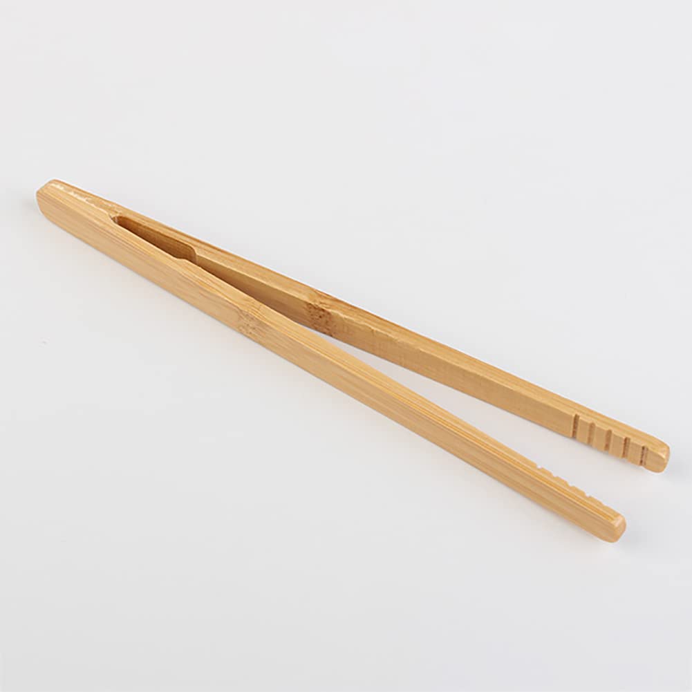 4 Pcs 7Inch Bamboo Tea Tongs Long Toast Tongs Wooden Cooking Tongs Natural Serving Tongs Catering Buffet Tongs Anti Slip Tongs F