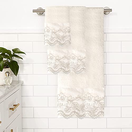 Zahari Home Rose Vine Bathroom Towel Set 3 Piece Towel Bath Towel, Hand Towel And Wash Towel Modern Decor Beautiful Unique Desig