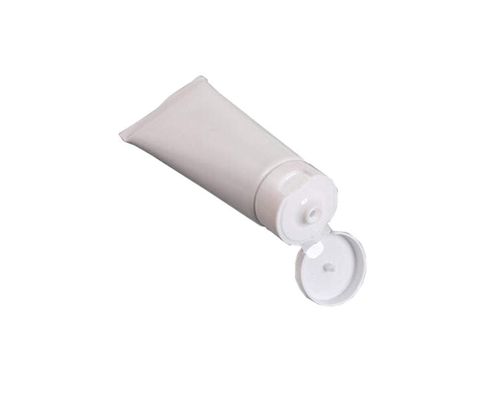 Upstore 20Pcs White Plastic Refill Cosmetic Soft Tubes Leakproof Makeup Travel Packing Vials Bottles With Flip Cover Sample Stor