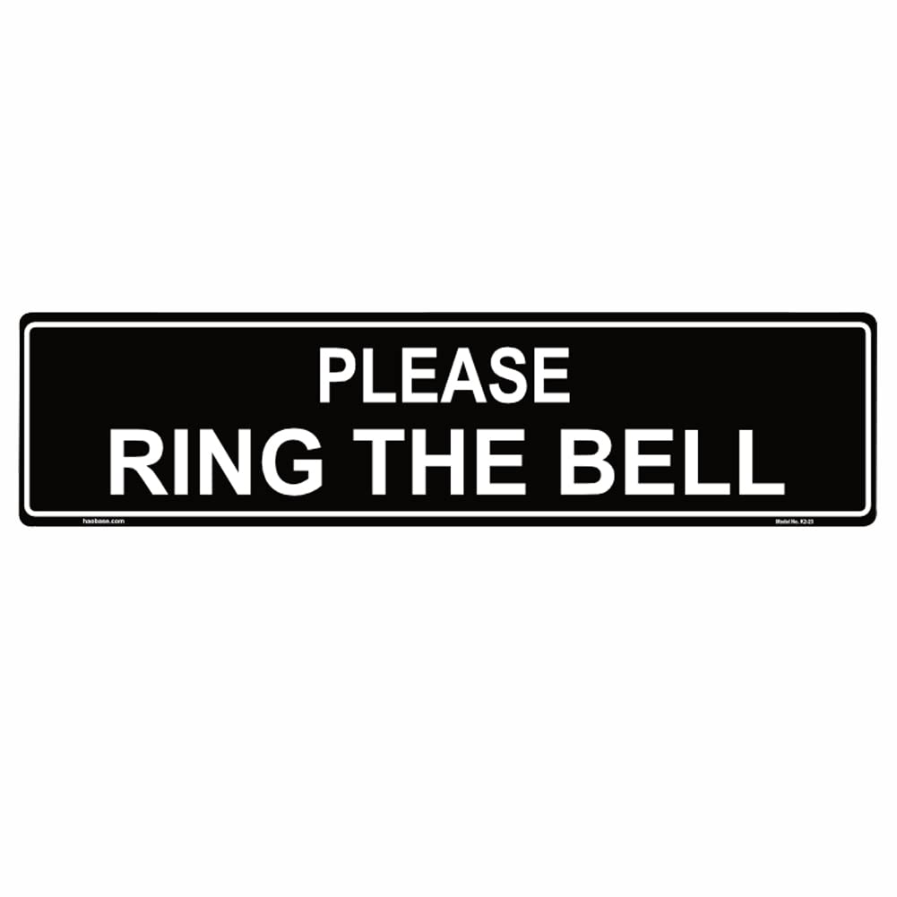 Haobase 4 Pcs Please Ring The Bell Sign Sticker - Self Adhesive Vinyl Sticker (20 Cm X 5 Cm)