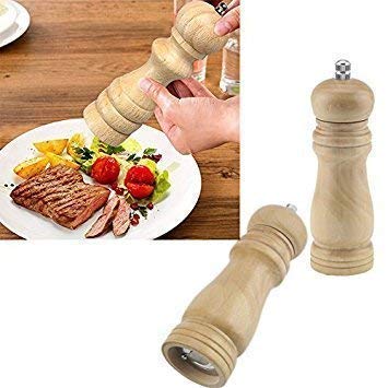 HARIHUB Wooden Pepper Mill Salt Corn Spice Grinder Muller 5 Inch Kitchen Accessories Wooden Salt and Pepper Grinder for Daily Us