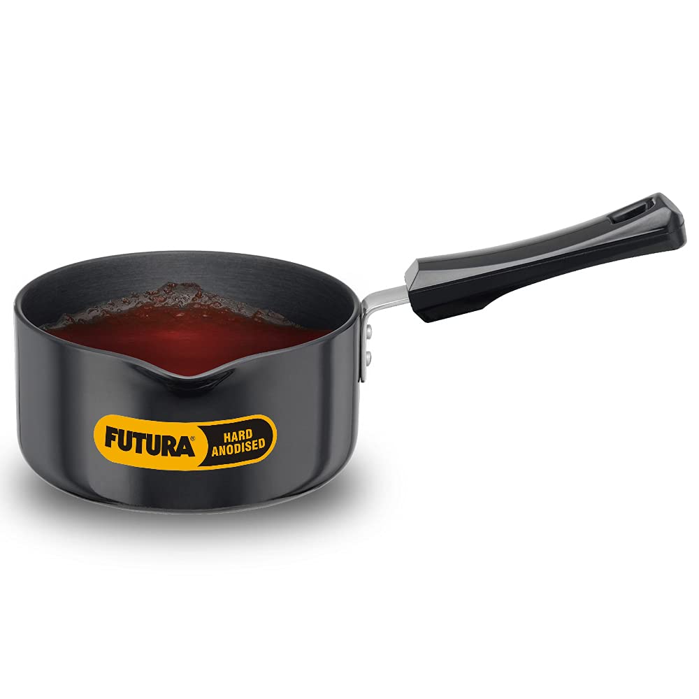 Hawkins Futura 1.5 Litre Saucepan, Hard Anodised Sauce Pan, Induction Saucepan, Small Sauce Pan, Black (Ias15)