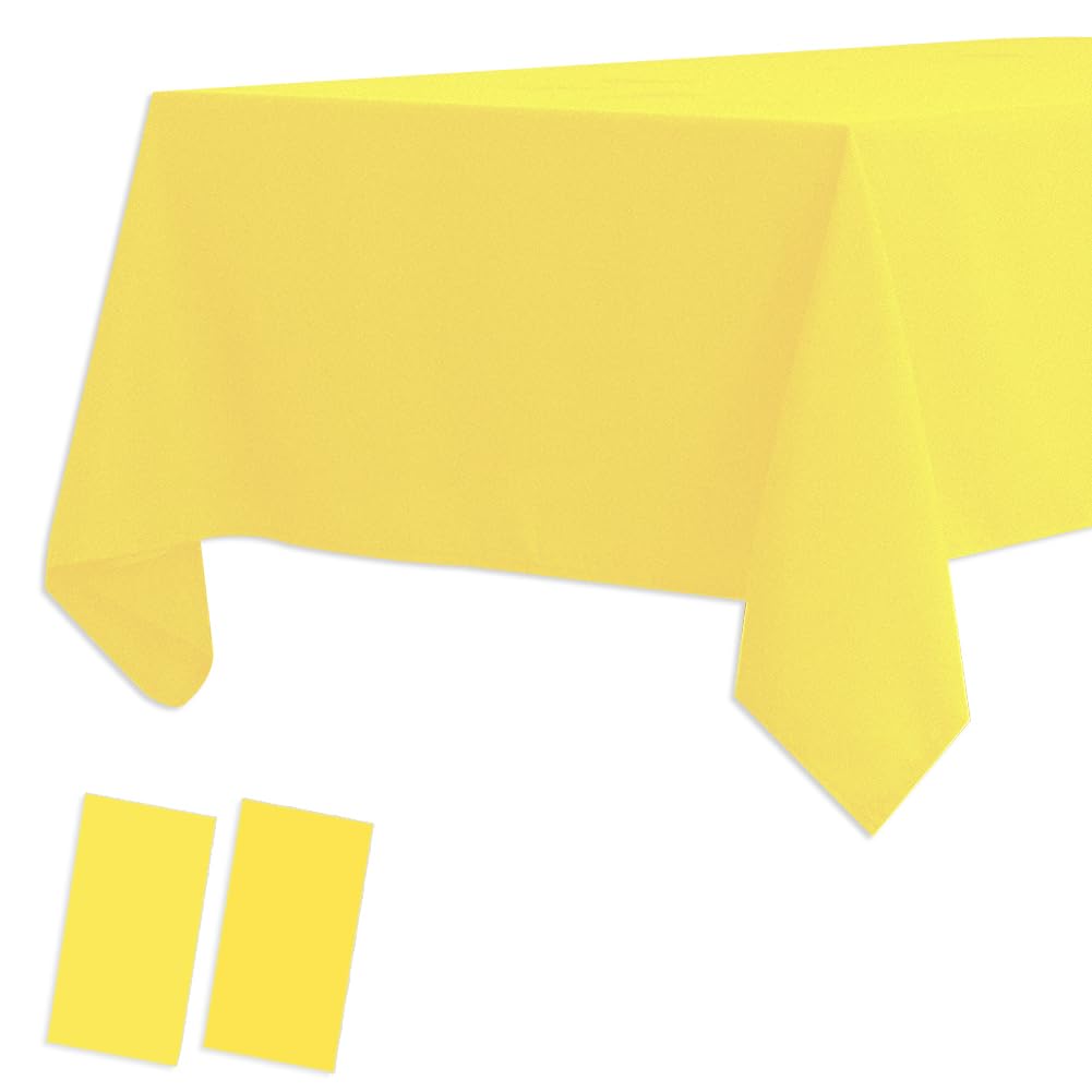Atoplutly 2 Pack Plastic Tablecloths Disposable Table Covers Cloths for BBQ Picnic Birthday Wedding Parties Waterproof TableClot