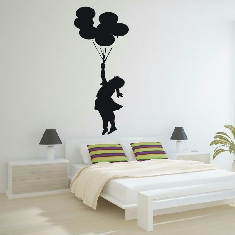 Gadgets Wrap Wall Decal Vinyl Sticker Girl With Balloon For Office Home Wall Decoration