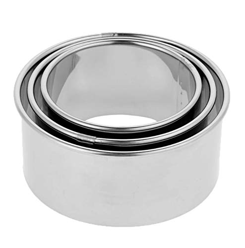 A Set Of 3Pcs Stainless Steel Dumplings Skin Cutter Packing Tool (8Cm,7Cm,6Cm) Biscuit Plain Edge Round Maker Chinese Dumpling C