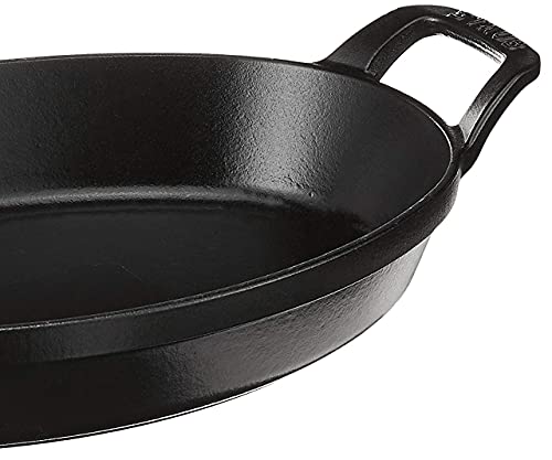 Staub Cast Iron 11-Inch X 8-Inch Oval Baking Dish - Matte Black, Made In France