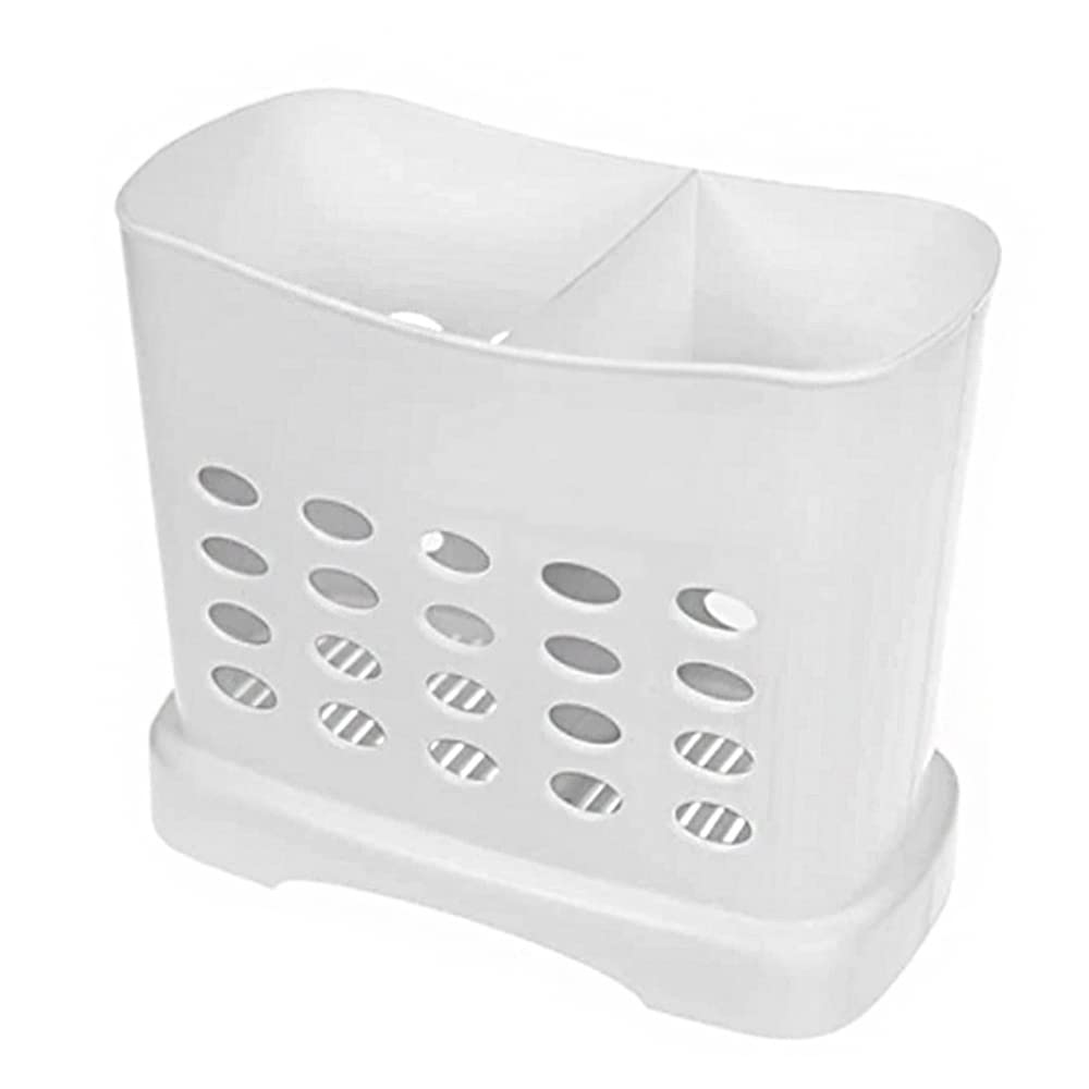 Koreac_ Kitchen Storage Chopsticks Holder Basket For Dishwashers L6.3    X H5.3    X W3    Plastic Drain Rack/Capacity 2 Divided