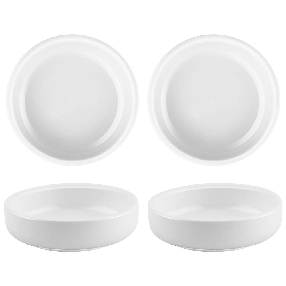Cyimi 3.5'' Ceramic Soy Dipping Sauce Dishes Set Of 4 Small Porcelain Seasoning Dish Multipurpose Single Color White Side Sauce