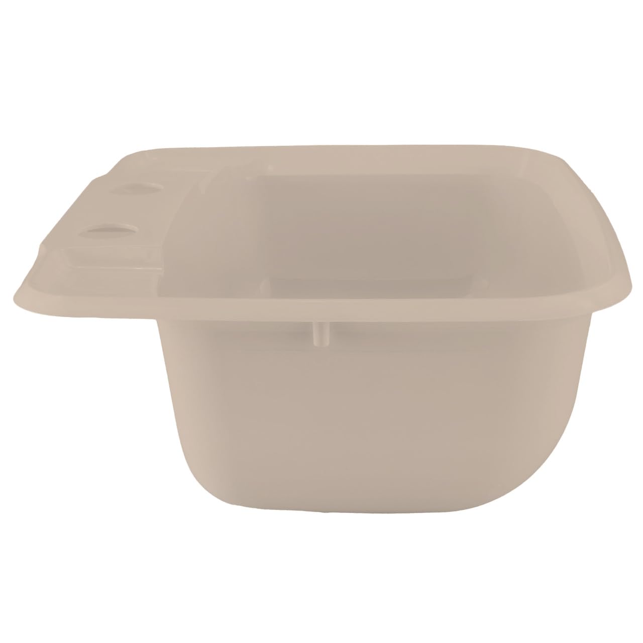 RecPro Rectangle RV Bathroom Sink - Single Bowl Plastic Lavatory Sink, Tan, Model 20056