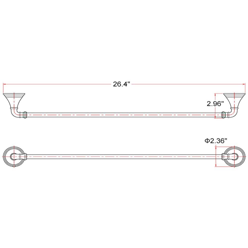 Design House 560037 Eden Bathroom Wall Mounted Towel Bar, Oil Rubbed Bronze, 24-Inch