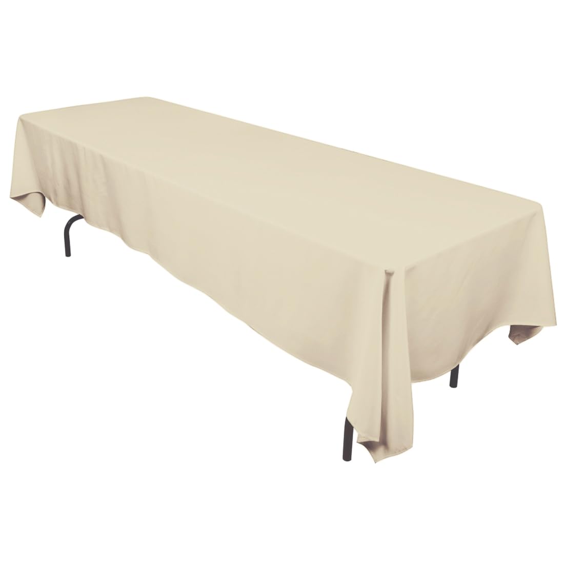 LinenTablecloth 60 x 126-Inch Rectangular Polyester Tablecloth Beige