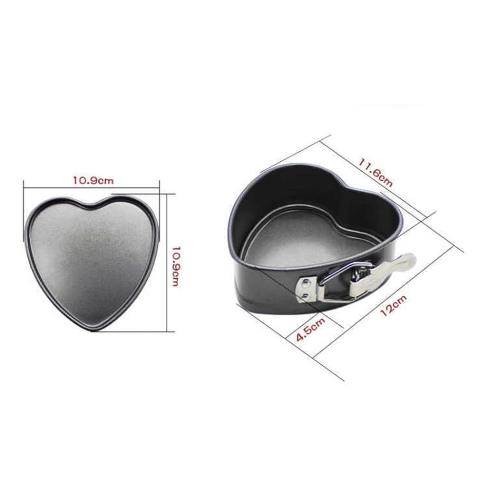 Esowemsn 1Pc Heart-Shaped Cake Mold 4 Inch Stainless Steel Mini Cheesecake Pan Nonstick Diy Baking Mold With Removable Base For