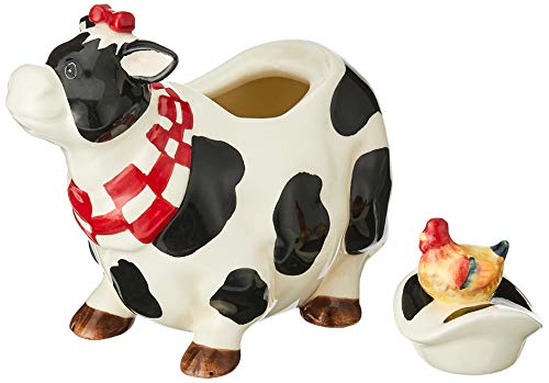 Appletree Design Barn Yard Cow Sugar And Creamer Set, 4-3/8-Inch, 4-1/2-Inch