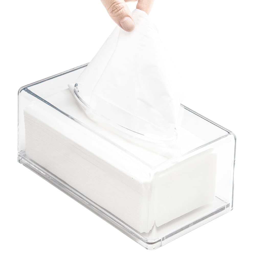 Square Clear Acrylic Tissue Box, Box Covers Rectangular, Bathroom Facial Napkin Box Holders, Table Clear Dryer Sheet Dispenser f