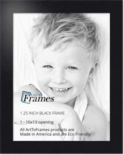 ArtToFrames 10x13 Inch Black Picture Frame, This 1.25 Custom Poster Frame is Black Steel Style, for Your Art or Photos - Comes w
