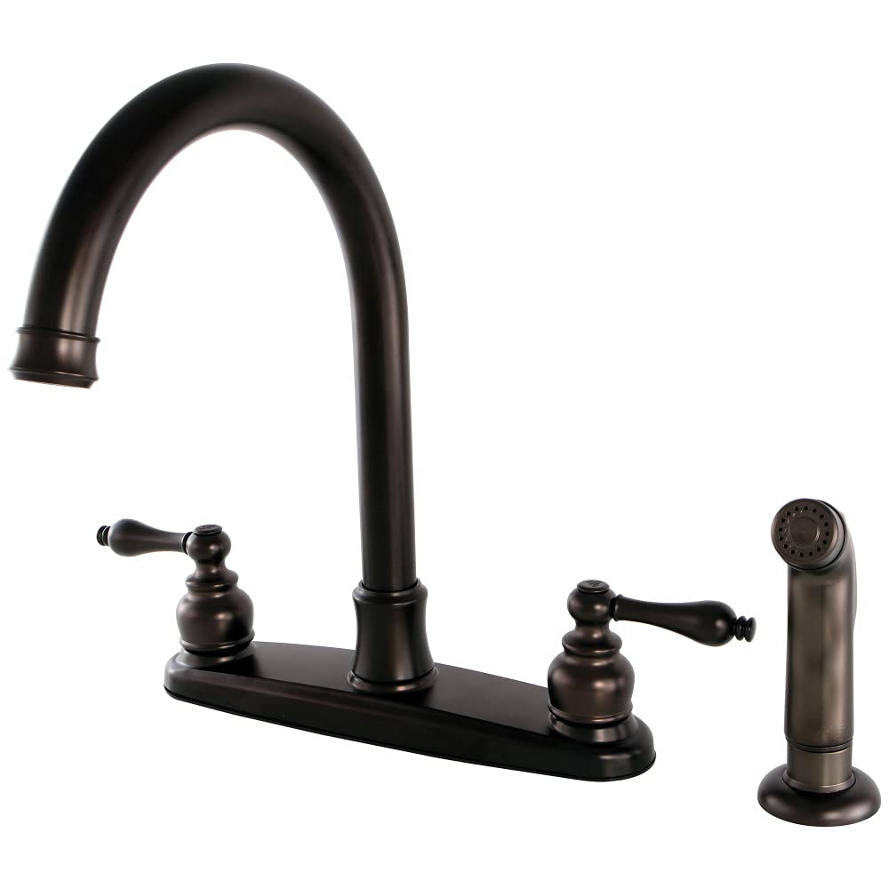Kingston Brass FB7795ALSP Victorian 8-Inch Centerset Kitchen Faucet with Sprayer  Oil Rubbed Bronze