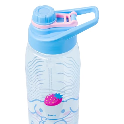 Silver Buffalo Sanrio Hello Kitty And Friends Cinnamoroll With Strawberry Water Bottle With Screw Lid, 28 Ounces