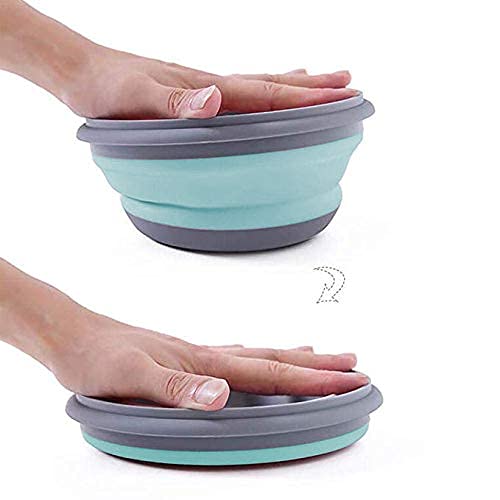 Gle2016 3 Pcs Food Grade Silicone Collapsible Bowl Lunch Box - Expandable Food Storage Containers Set -Silicone Salad Bowl With