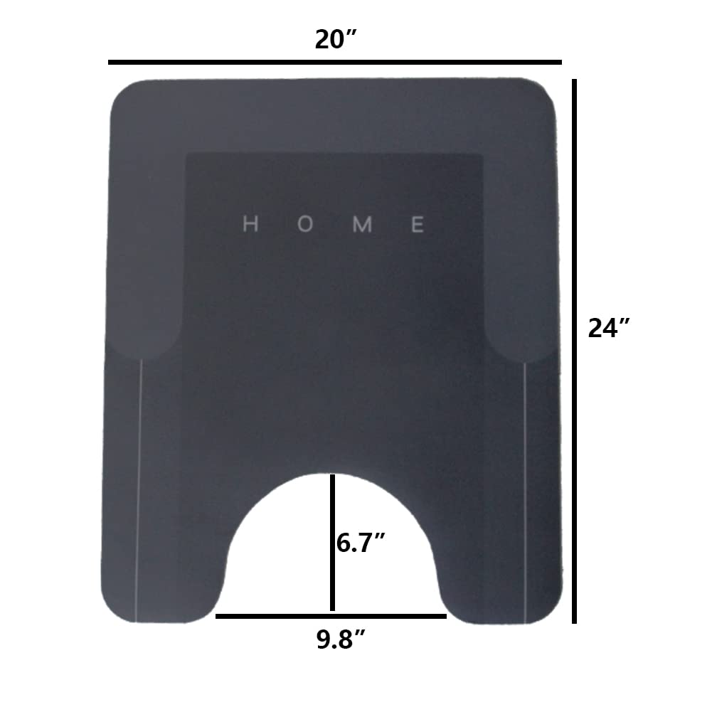 Hellotree 2Pcs Ultra Soft Napa Skin Bath Mat And U-Shaped Toilet Rug, Water Absorbent And Non Slip Shower Bath Rug For Bathroom,