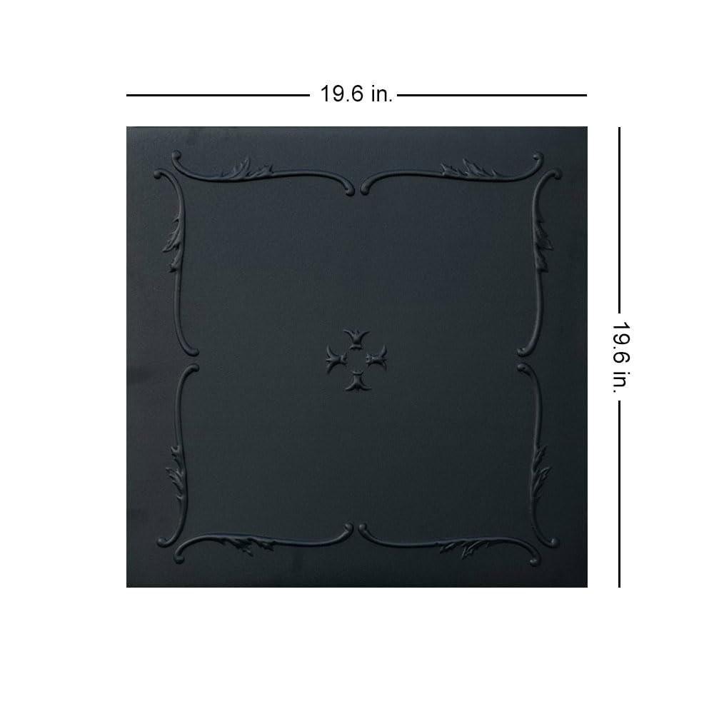 LA MAISON CEILINGS R05 Spring Buds Foam Glue-up Ceiling Tile (384 sq. ft./Case), Pack of 144, Black Matte