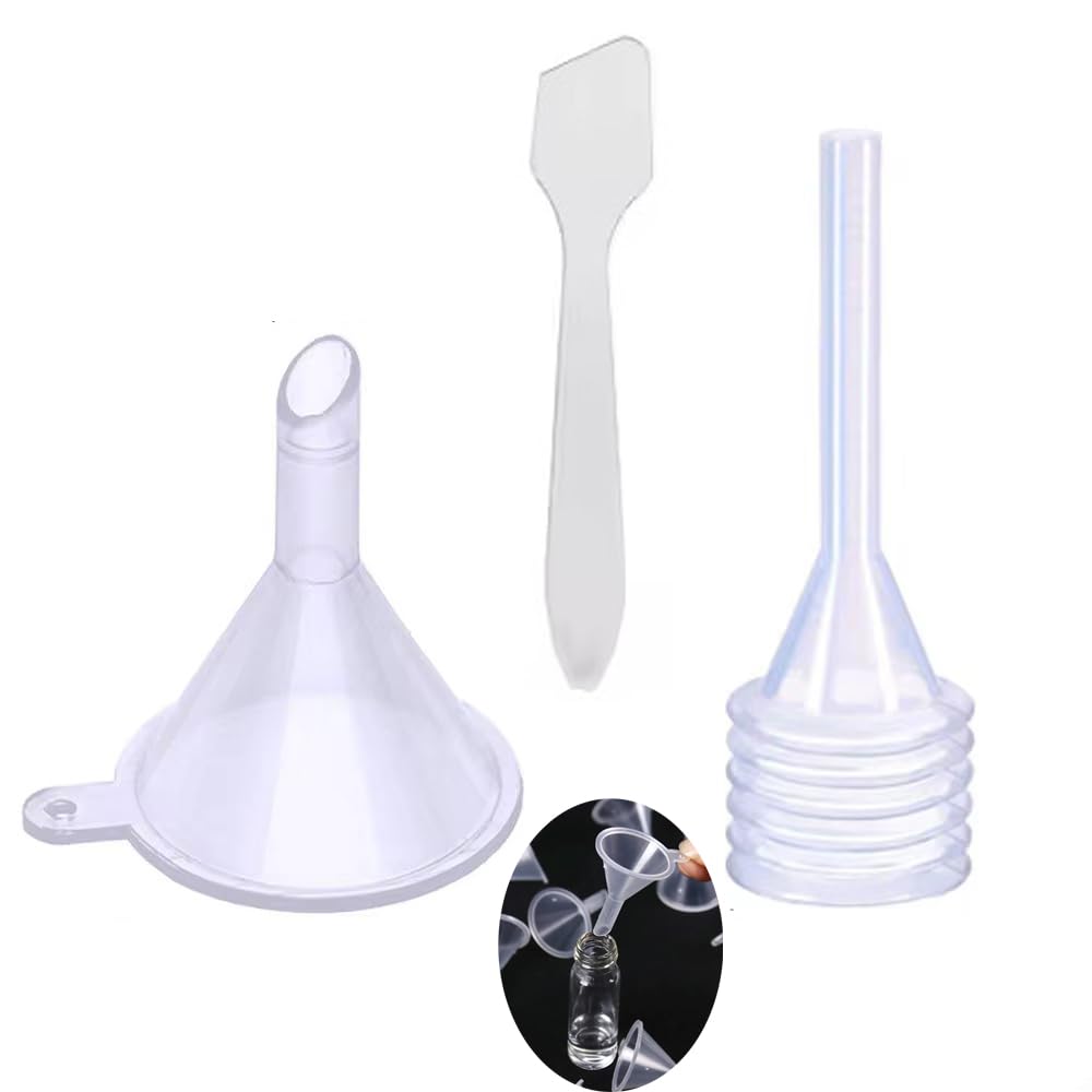DraCra 10 Set Lip Gloss Tubes Small Funnels with Transfer Pipettes and Makeup Spatula for Empty Lip Gloss Tubes Lip Balm Bottles