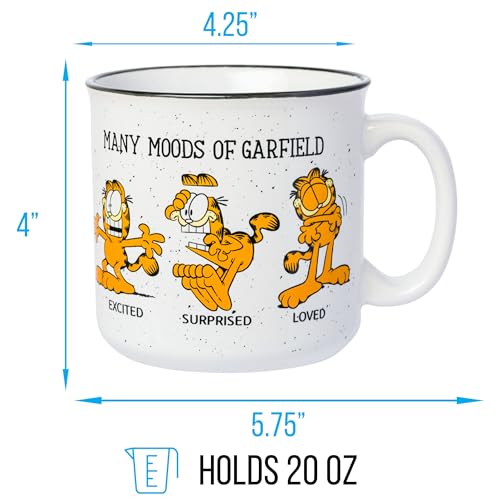 Silver Buffalo Garfield Many Moods    Ceramic Camper Mug, 20 Ounces