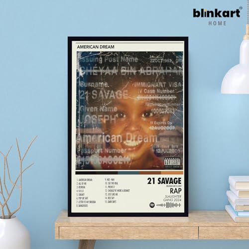 BLINKART 21 Savage(American Dream) Music Album Songs Poster Hanging Wall ArtWork PhotoFrames Art Home Bedroom Living Room Aesthe