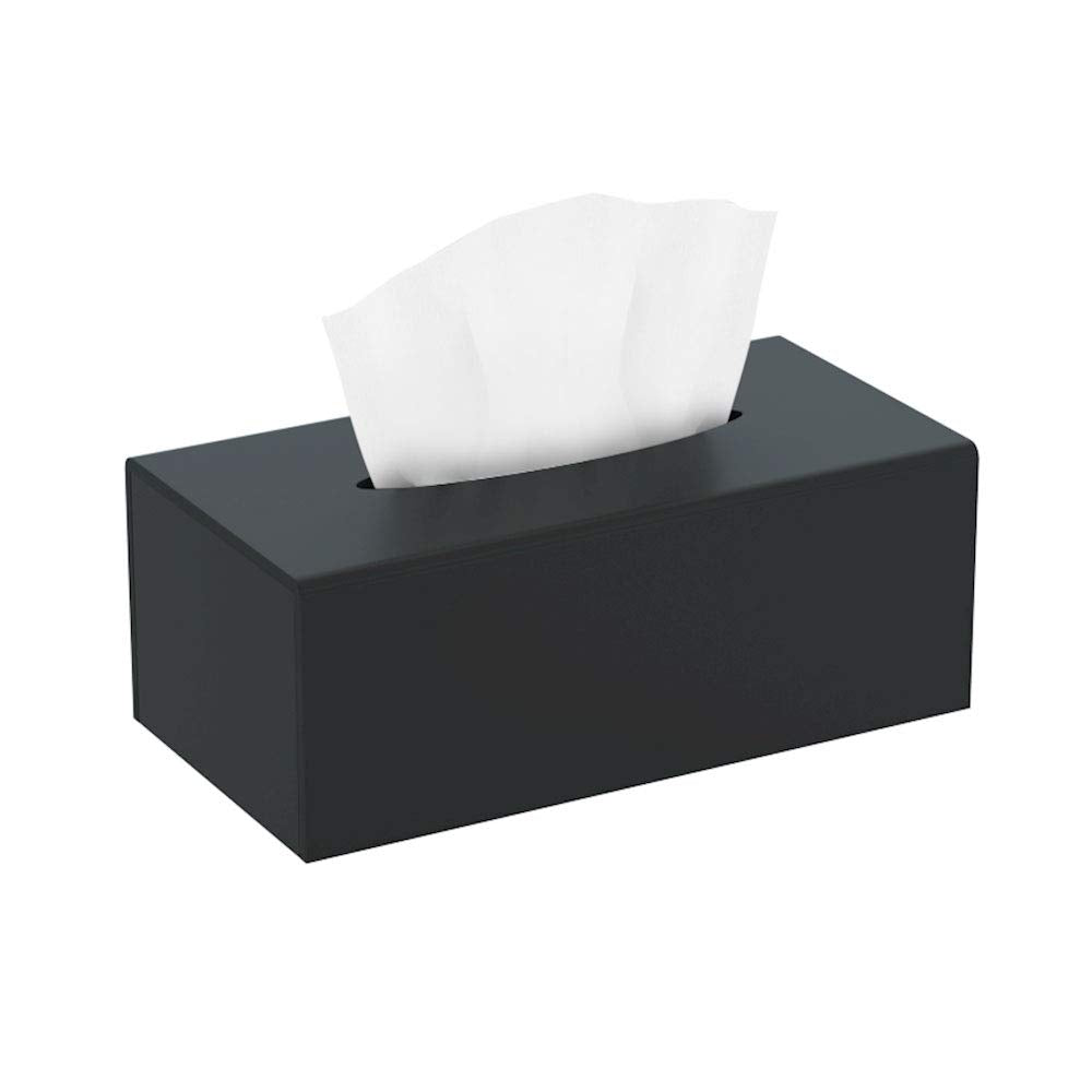 Hiimiei Acrylic Tissue Box Cover Tissue Holder Napkin Dispenser For Home Office Restaurant-Black