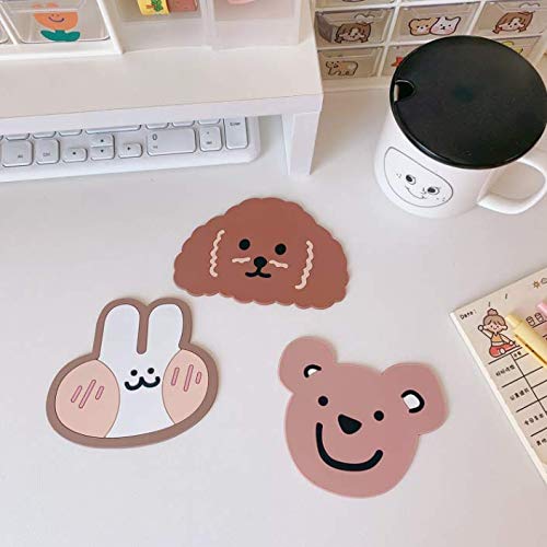 Kddom 4 Pcs Silicone Colorful Animal Coaster Cup Mat Heat-Insulated Non Slip Drink Cup Mat