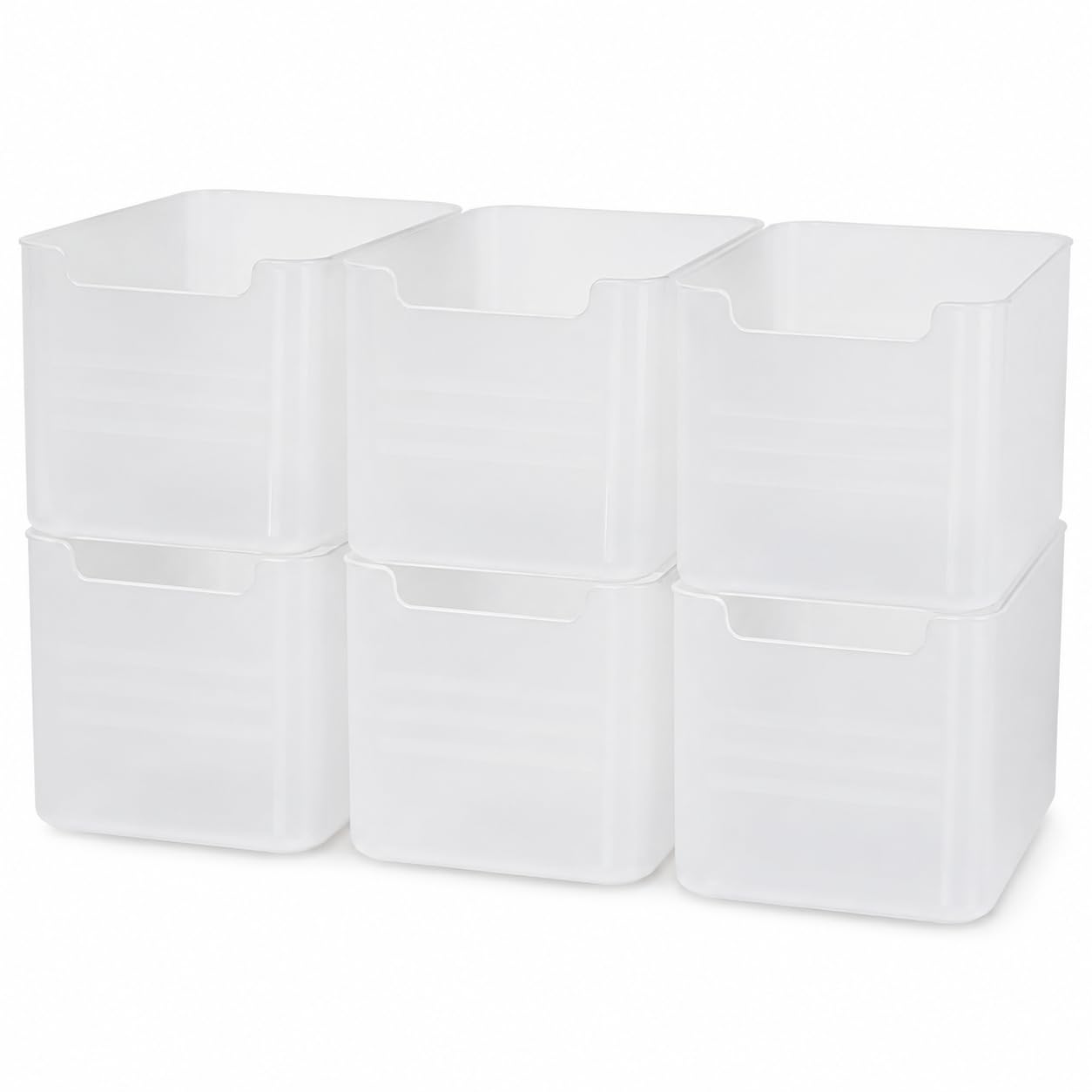 Adakasi Fridge Storage Box (Pack Of 6) Refrigerator Organizer Bins Multipurpose Plastic Food Storage Containers For Fruits Veget