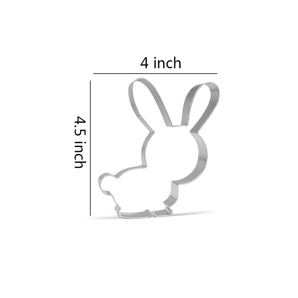 4.5 Inch Rabbit Bunny Cookie Cutter - Stainless Steel